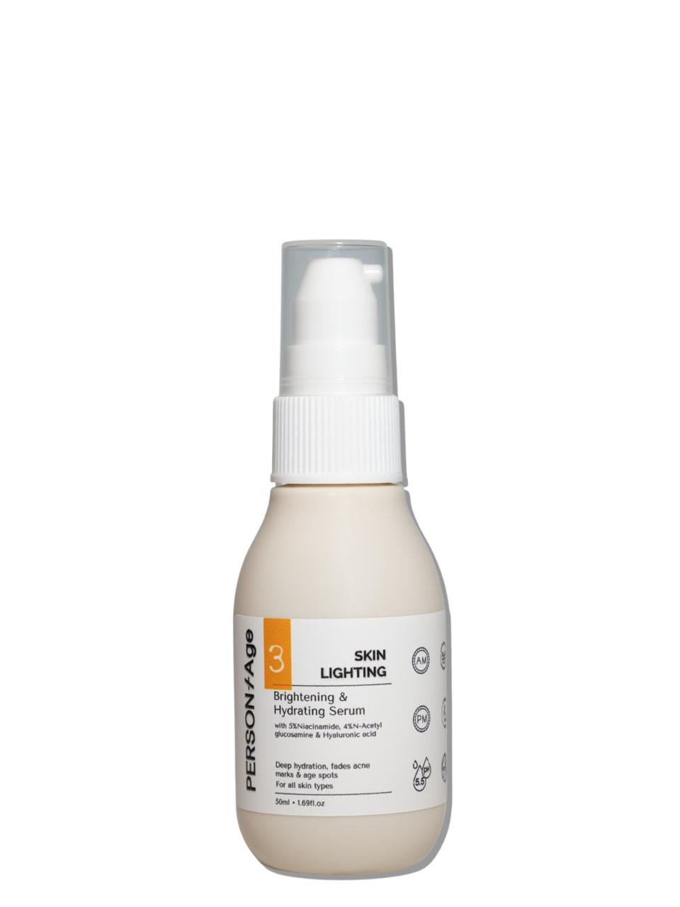 Persontage BRIGHTENING & HYDRATING Serum - Skincare serum bottle with white cap on a white background