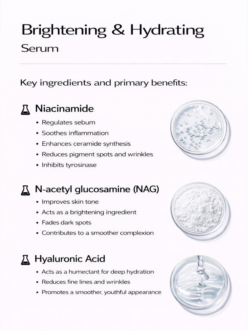 Persontage BRIGHTENING & HYDRATING Serum - Serum packaging with key ingredients and benefits listed on a white background