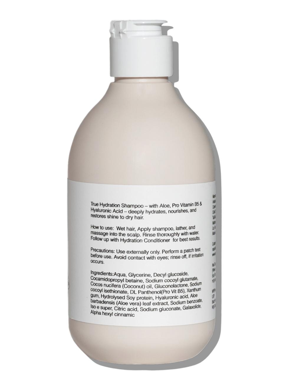 Persontage TRUE HYDRATION Shampoo bottle with label on a white background