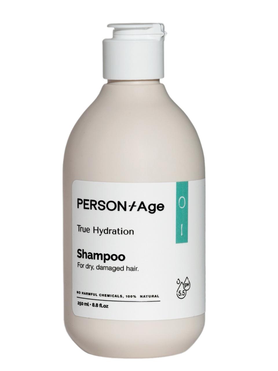 PersontAge TRUE HYDRATION shampoo bottle on a white background