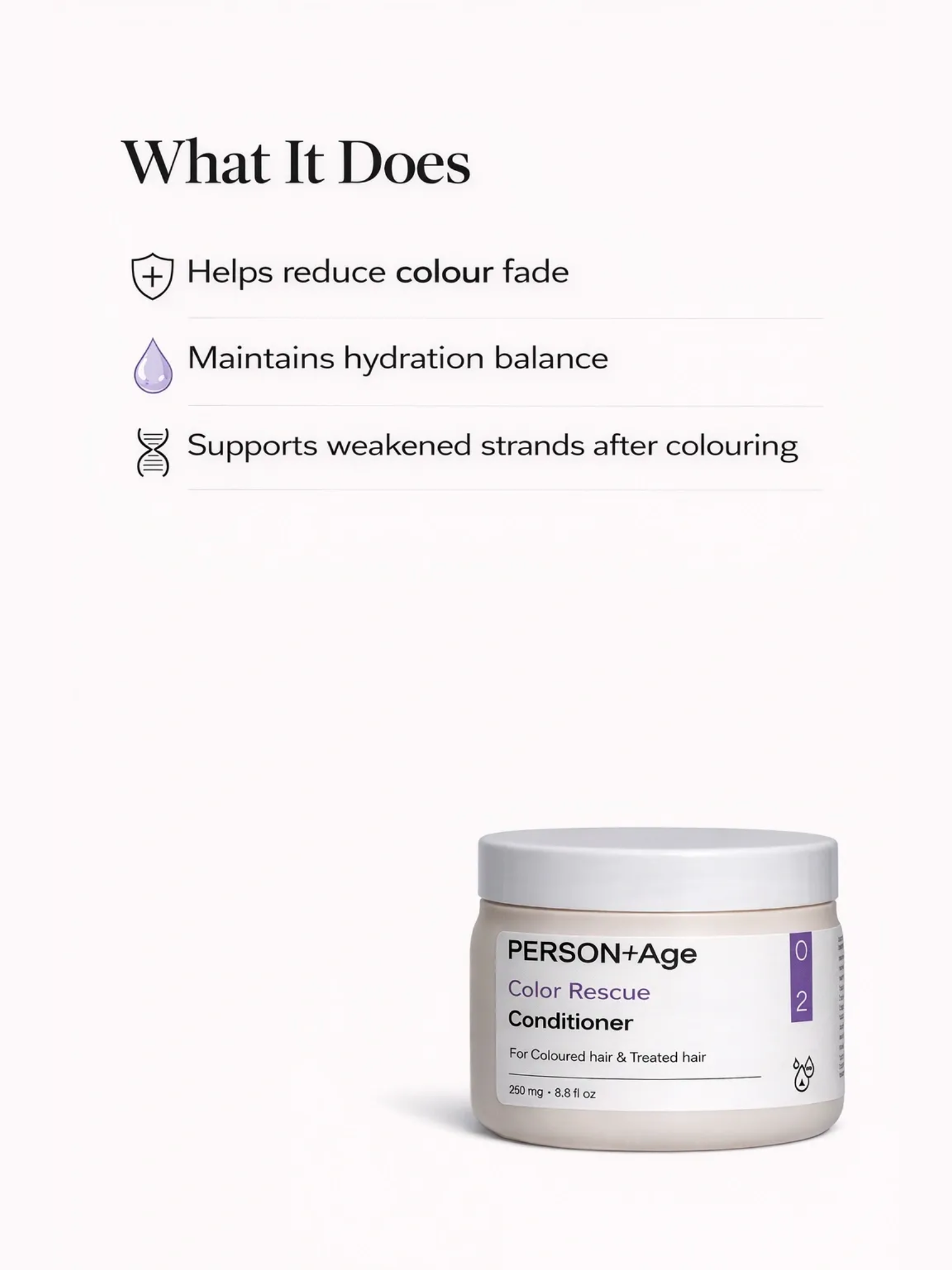 PersonTAge Color Rescue Conditioner jar with text on a white background