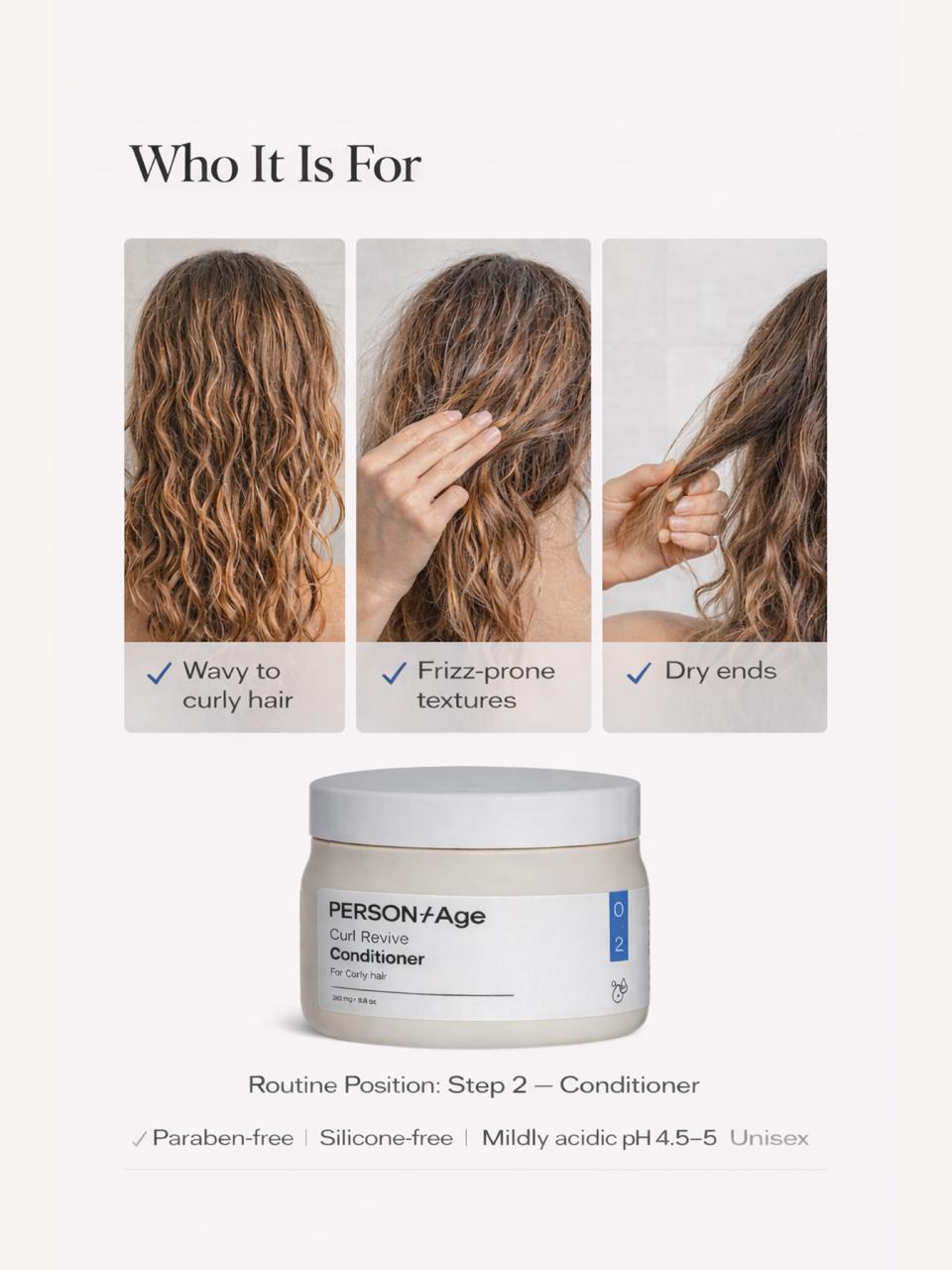 Persontage CURL REVIVE Conditioner Who can use guide 