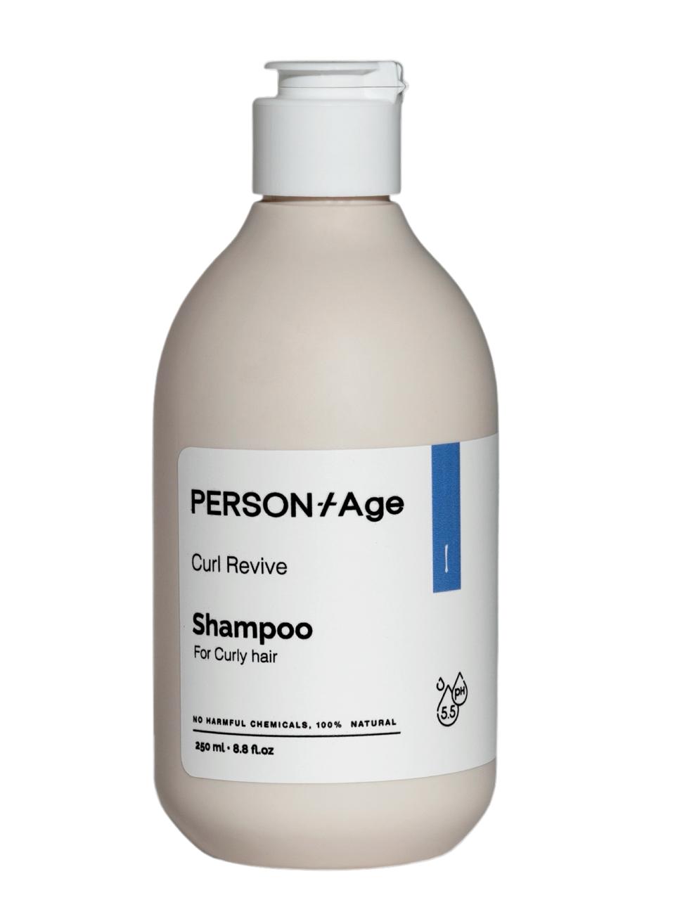 PersontAge Curl Revive Shampoo bottle on a white background