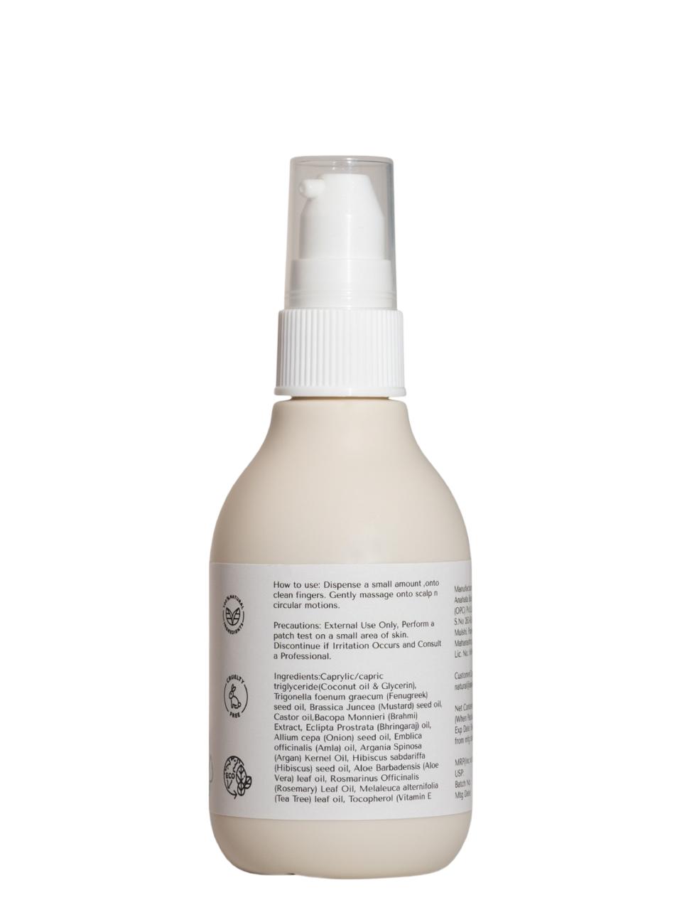 NOURISH Scalp Serum - Scalp & Hair Health  White spray bottle with a label on a white background