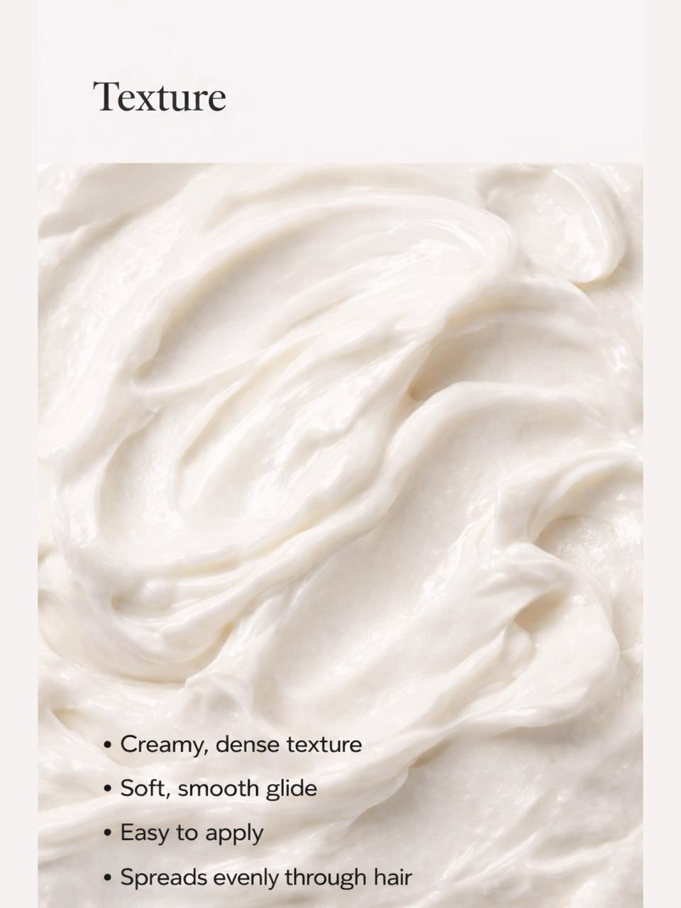 Persontage OIL CONTROL Conditioner  Close-up of creamy texture with descriptive text about its properties.