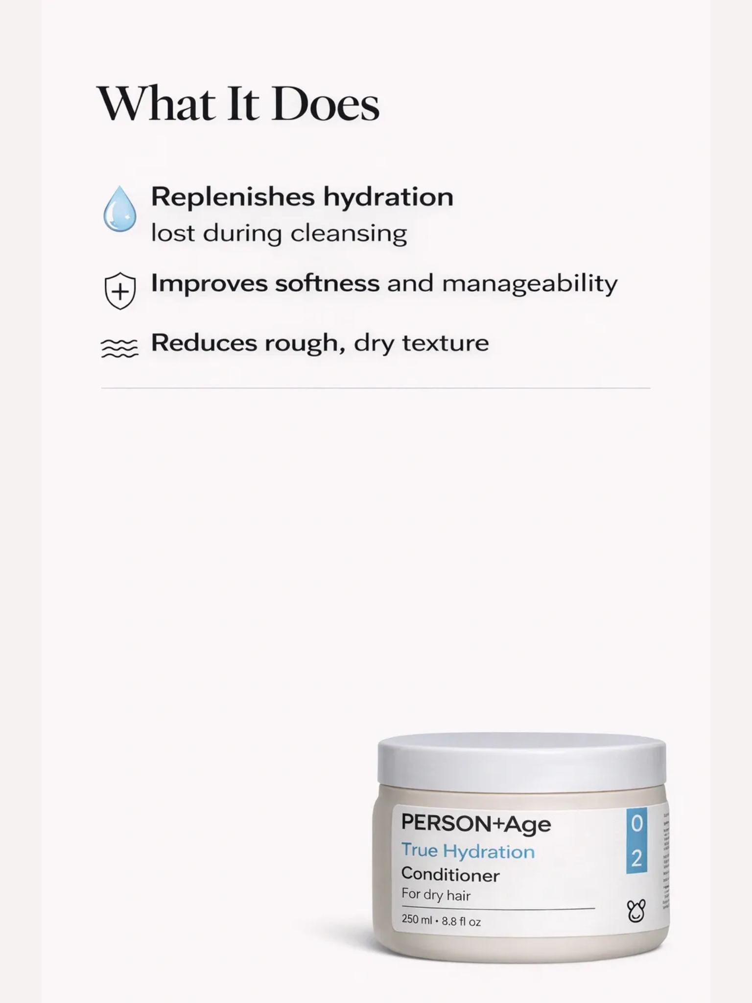 Persontage TRUE HYDRATION Conditioner benefits 
